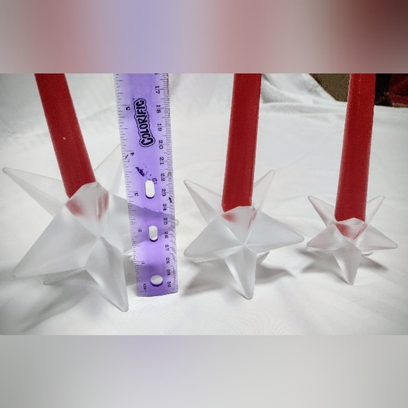 Brand New Christmas Star Candeholders Set of Three Celebrations Crystal Clear - Picture 5 of 8